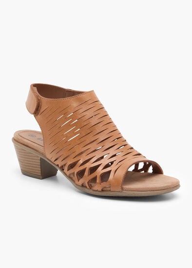 Plus Size Leather Caged Sandal