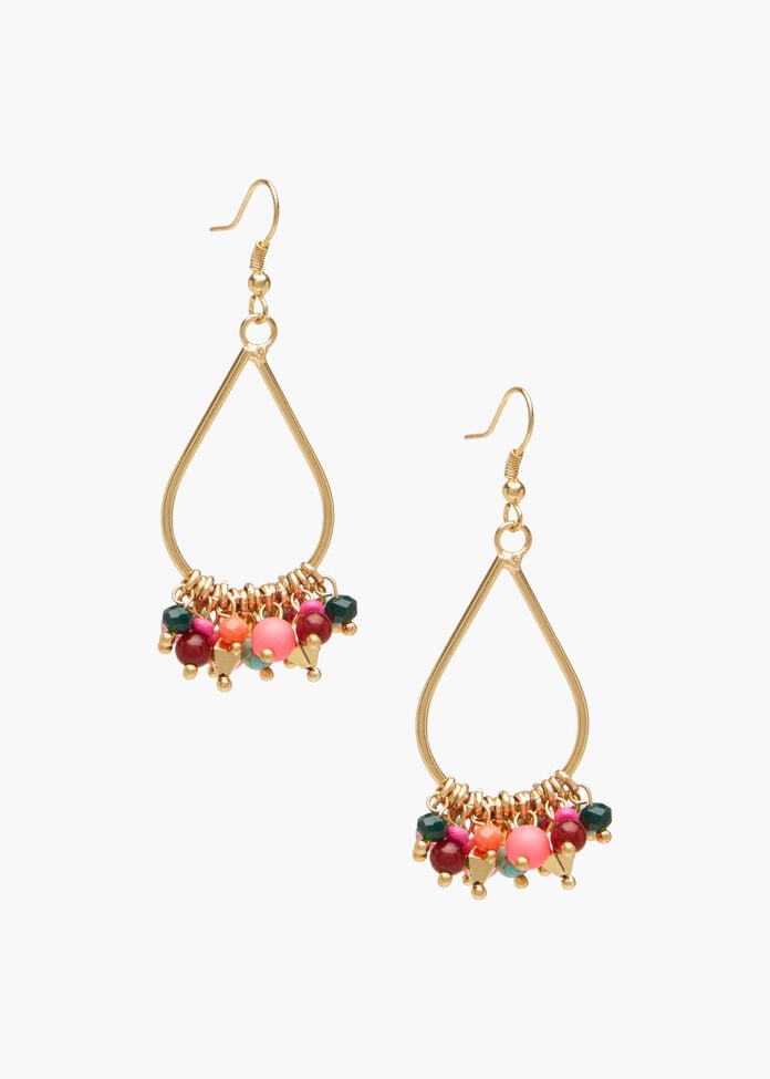 Beaded Teardrop Earrings, , hi-res