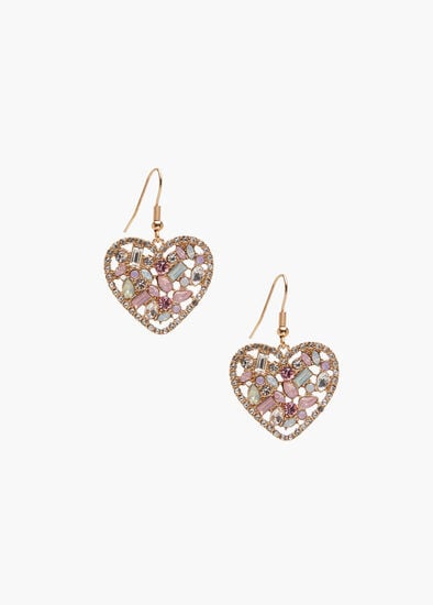Pastel Heart Jewel Earrings
