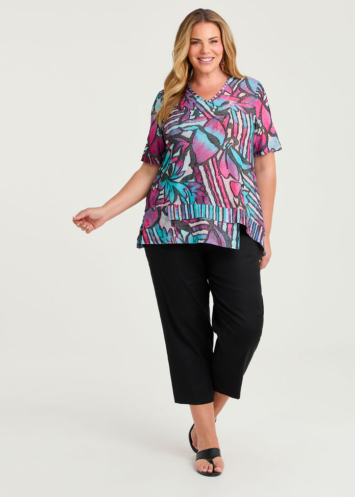 Floral Burnout Top, , hi-res