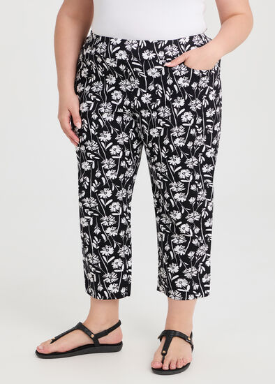 Plus Size Petite Natural Floral Pant