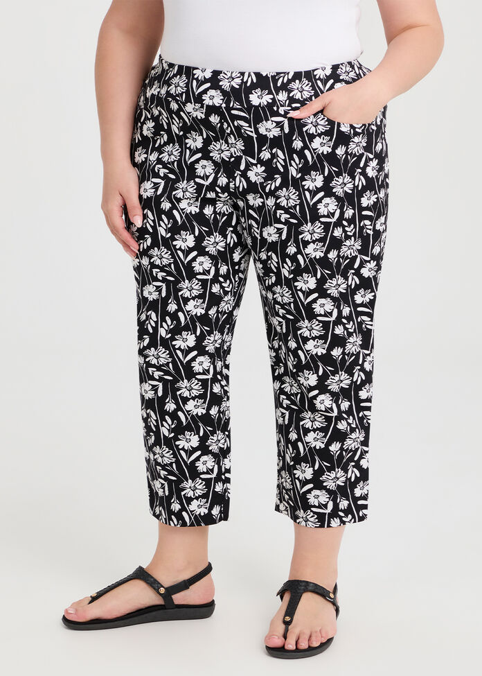 Petite Natural Floral Pant, , hi-res