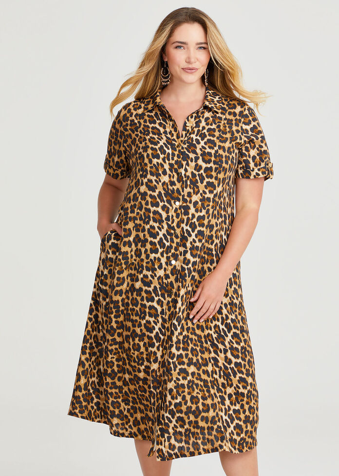 Natural Animal Button Dress, , hi-res
