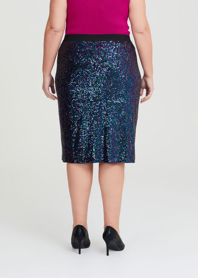Shop Plus Size Sequin Pencil Skirt in Black | Sizes 12-30 | Taking Shape NZ