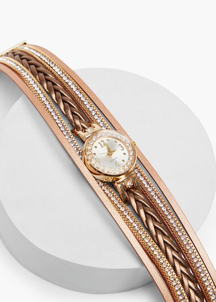 Metallic Clasp Watch, , hi-res