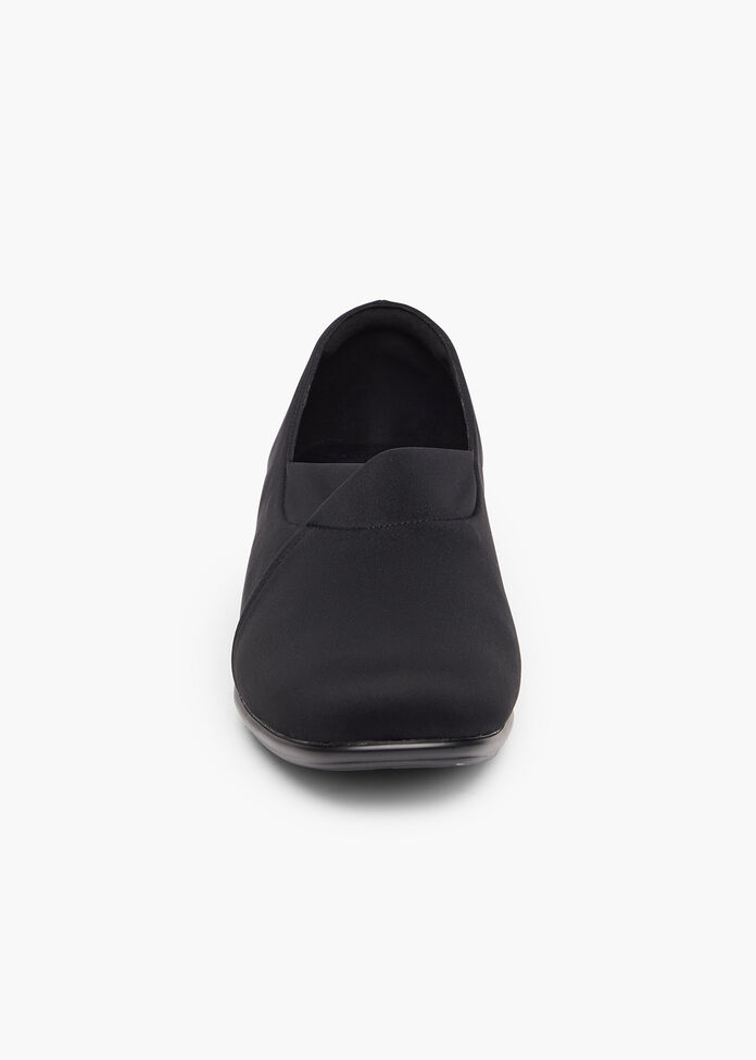Shop Black Neoprene Low Wedge Court | Comfortable Shoes | Taking Shape AU