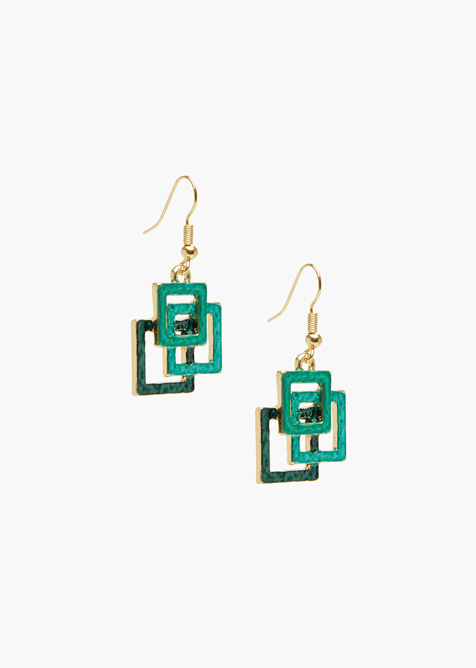 Enamel Squares Earrings, , hi-res