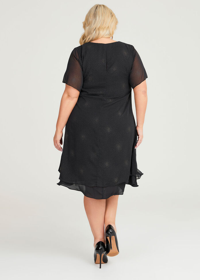 Shop Plus Size Gilt Chiffon Cocktail Dress in Black | Sizes 12-30 ...