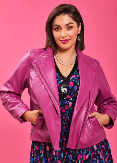 Plus Size Leather Lottie Panel Jacket