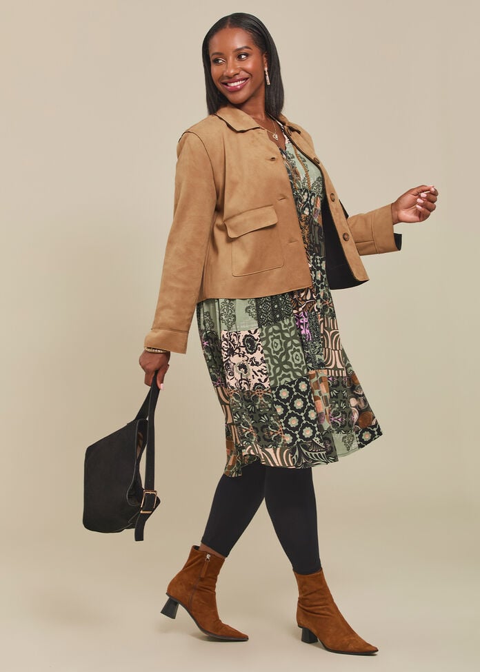 Patchwork Natural Dress, , hi-res