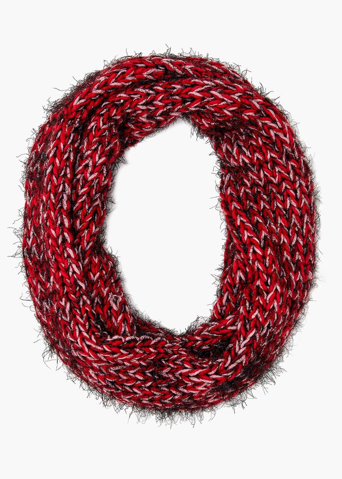 Mixed Knit Fluffy Snood, , hi-res