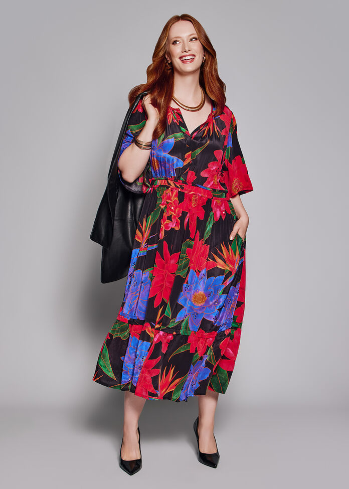 Natural Dahlia Maxi Dress, , hi-res