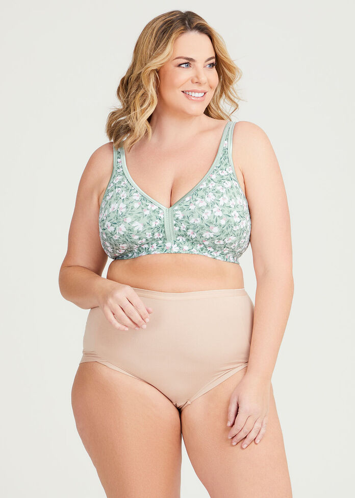 Plus Size Wirefree Cotton Soft Cup Bra, Sizes 12-30