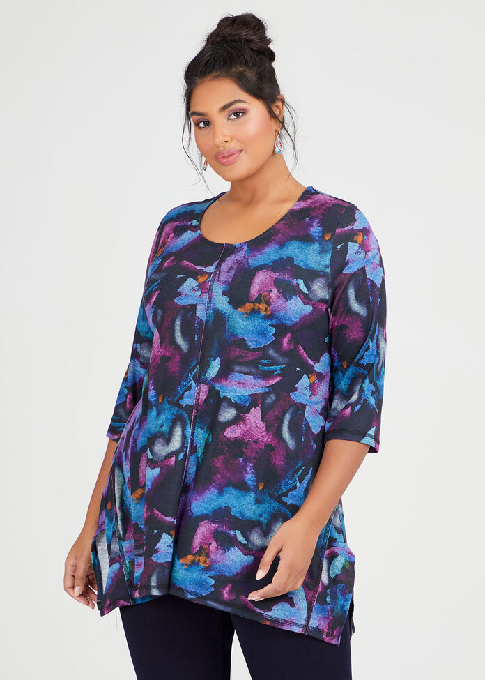 Cosy Knit Watercolour Top, , hi-res