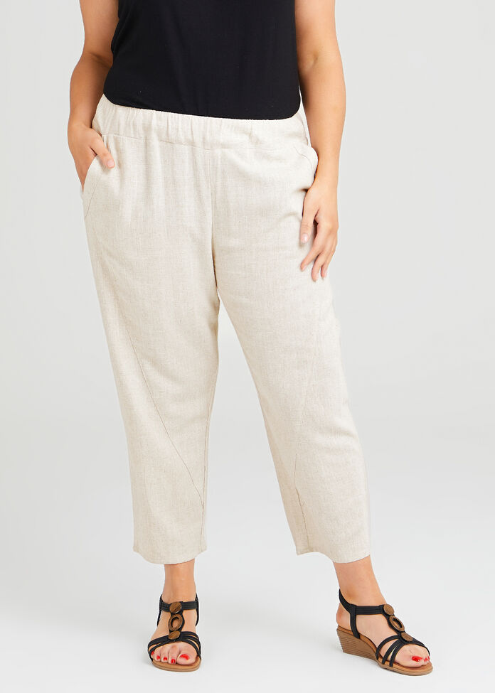Shop Plus Size Flax Natural Crop Pant in White Sizes 1230 Taking