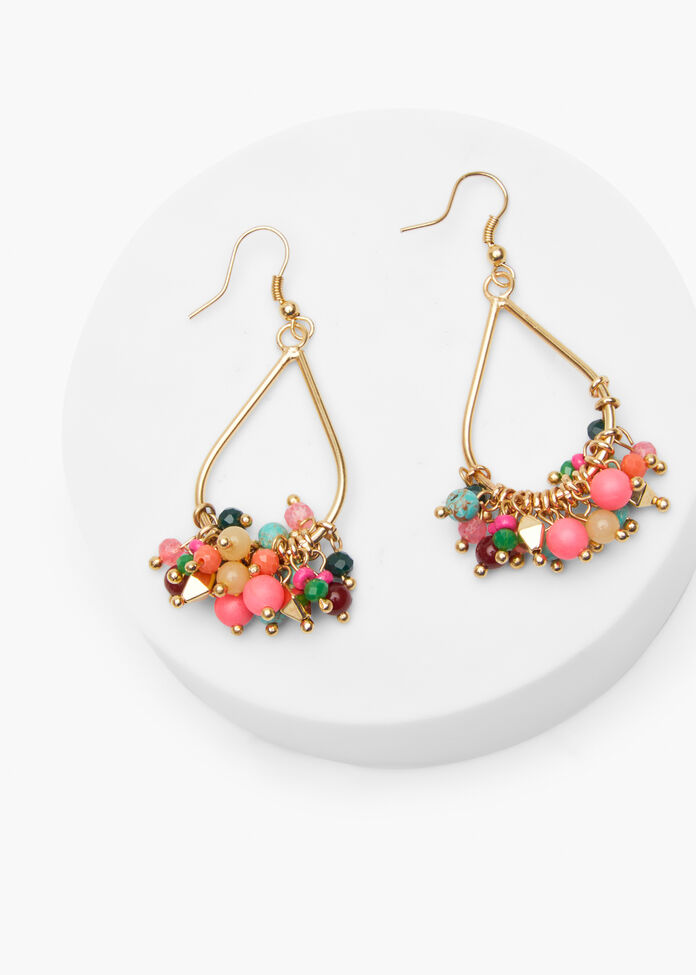Beaded Teardrop Earrings, , hi-res