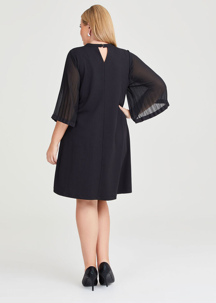 Francesca Pleat Sleeve Dress, , hi-res