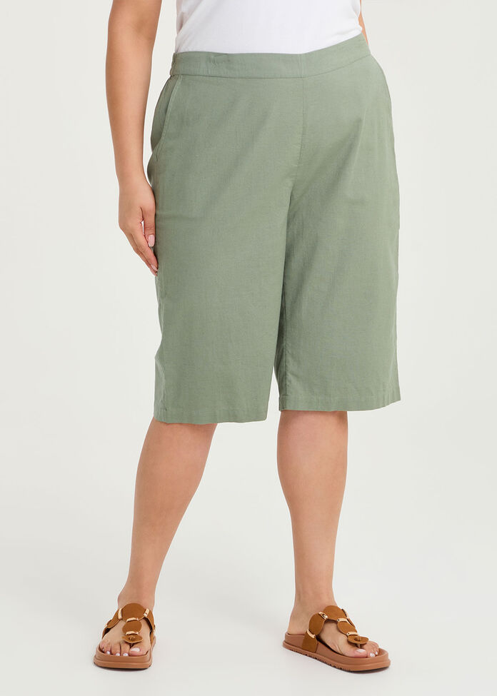 Cotton Linen Longline Short, , hi-res