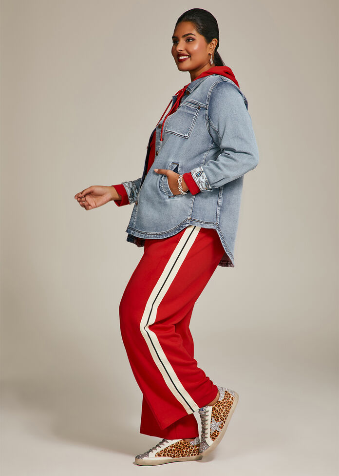 Plus Size Modal Side Stripe Trackpant: Red Taking Shape AU