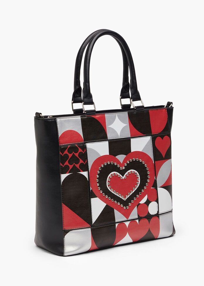 Graphic Heart Shoulder Bag, , hi-res