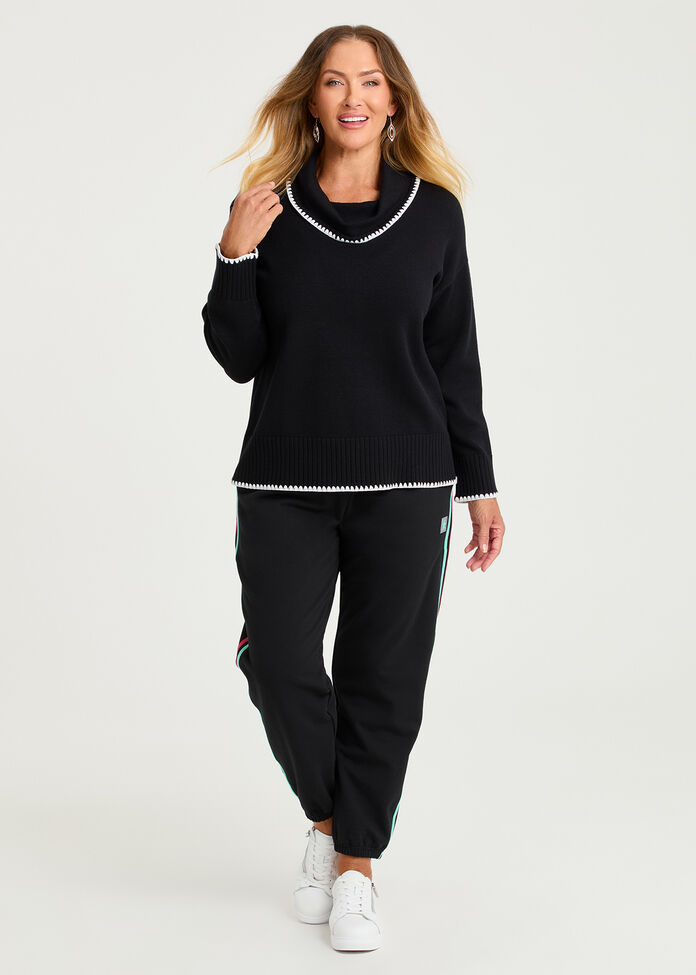 Cotton Blend Side Stripe Trackpant, , hi-res