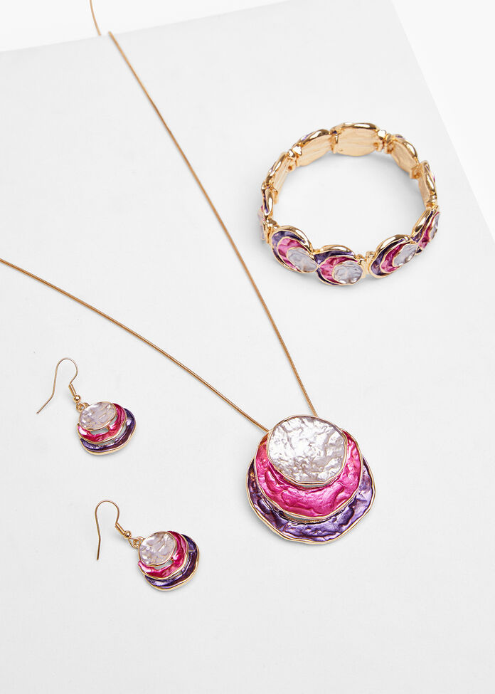 Layered Enamel Earrings, , hi-res