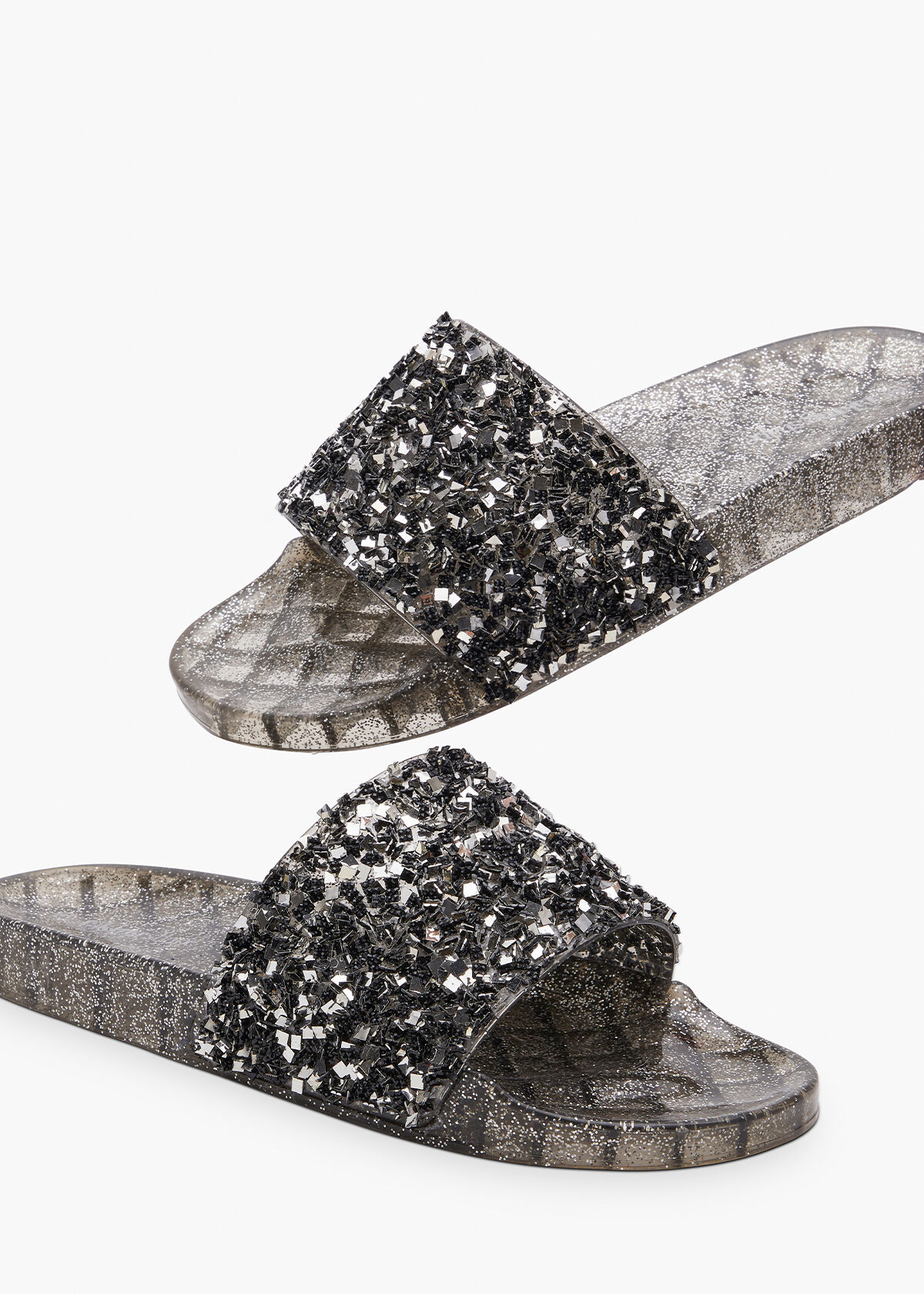 Black Sparkle Slide