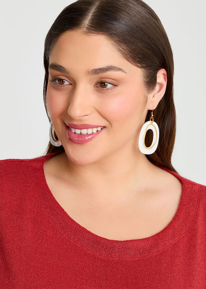 Large Acrylic Hoop Earrings, , hi-res