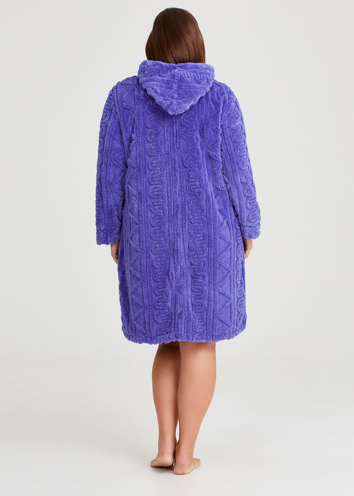 Shop Plus Size Plush Hooded Zip Up Robe, Purple | Taking Shape AU Shop Plus Size Plush Hooded Zip Up Robe, Purple | Taking Shape AU