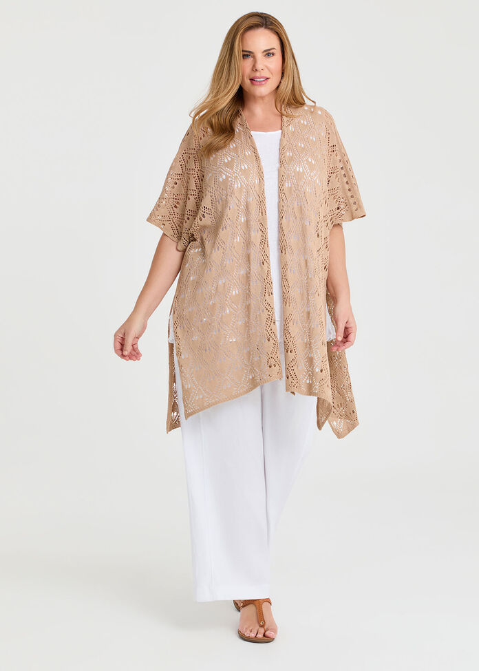 Long Crochet Cape, , hi-res