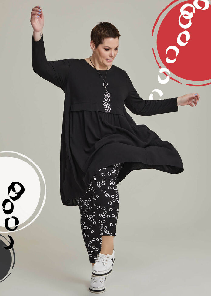 Shop Plus Size Natural Florence Tier Tunic in Black | Taking Shape AU