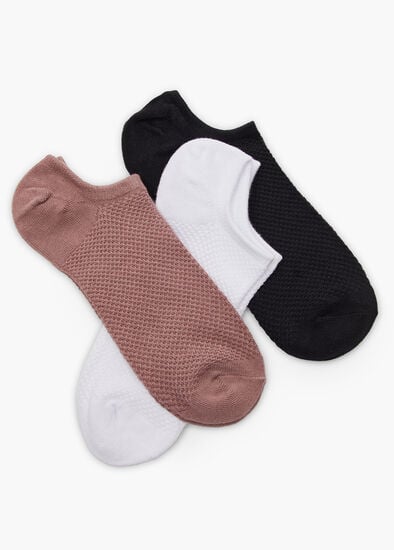Plus Size 3 Pack Textured Cotton Socks