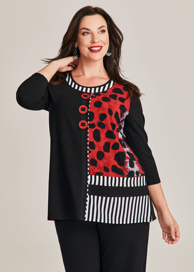 Plus Size Spliced Natural Top