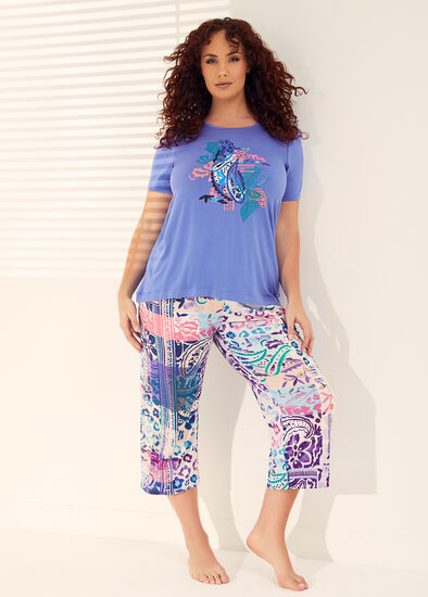 Plus Size Bamboo Paisley Pyjama Pant