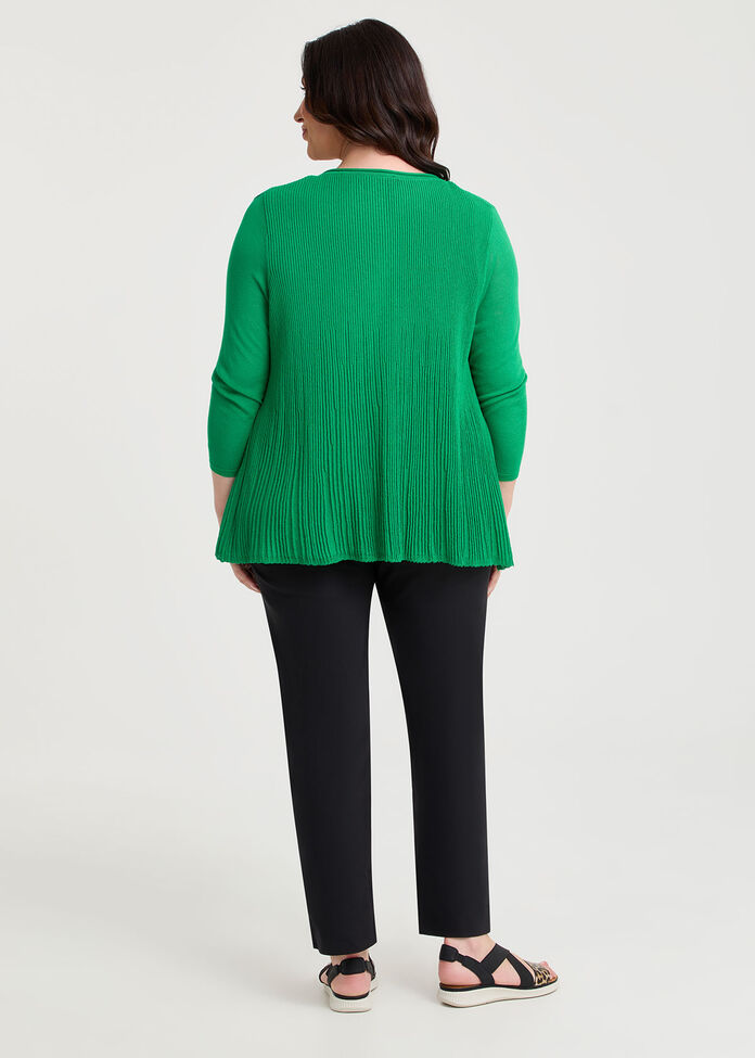 Plisse Knit Natural Cardigan, , hi-res