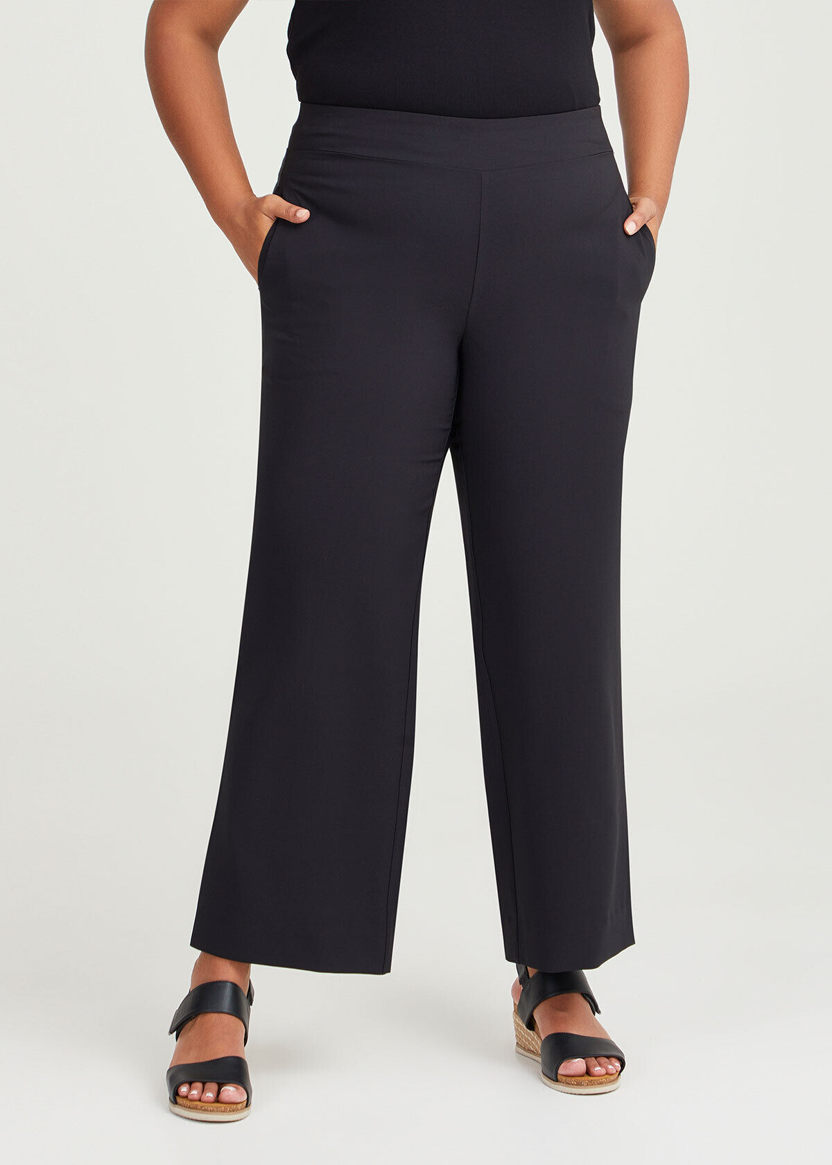 Investments Plus Size Soft Separates Wide Leg Elastic Waist Mid Rise  Pull-On Pants | Dillard's