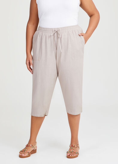 Plus Size Cotton Linen Culotte