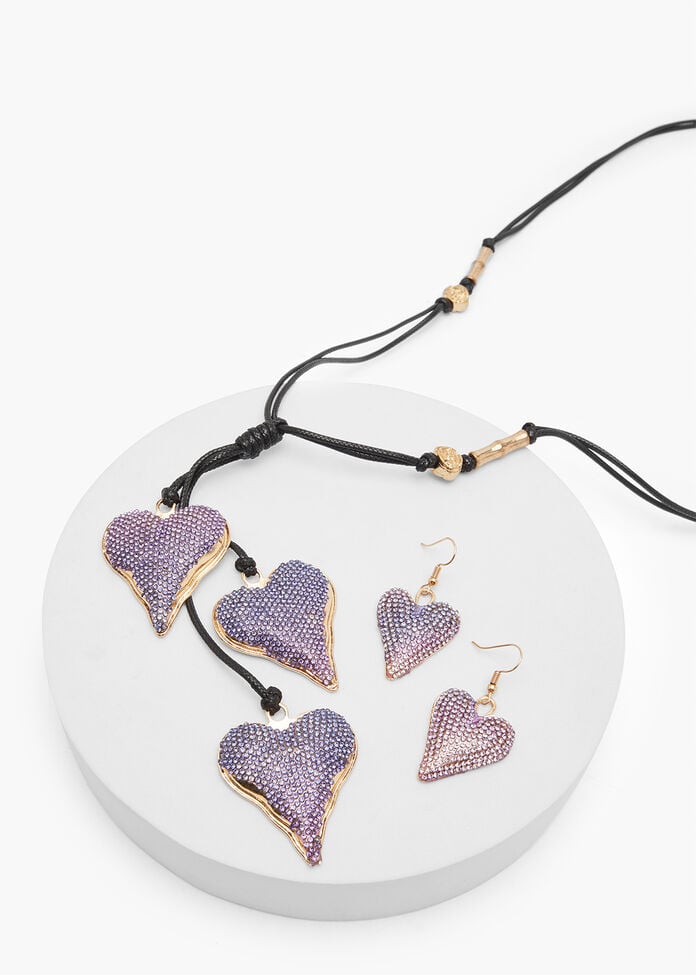Diamante Heart Earrings, , hi-res