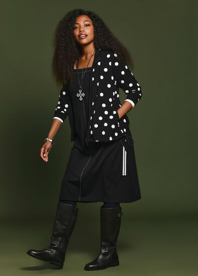 Plus Size Ponte Stitch Pinafore Dress