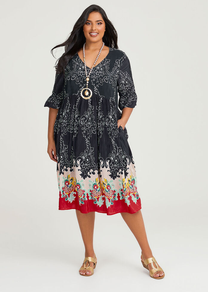 Shop Plus Size Natural Salma Tier Dress in Multi | Sizes 12-30 | Taking ...
