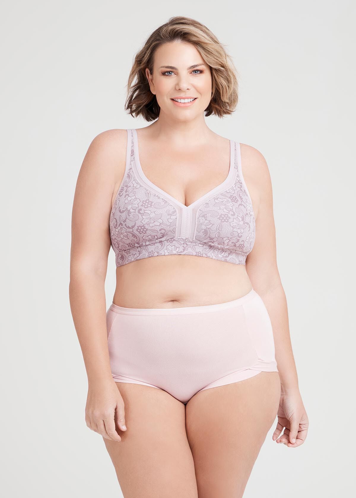 Shop Plus Size Wirefree Cooling Lounge Bra in Print Taking Shape AU