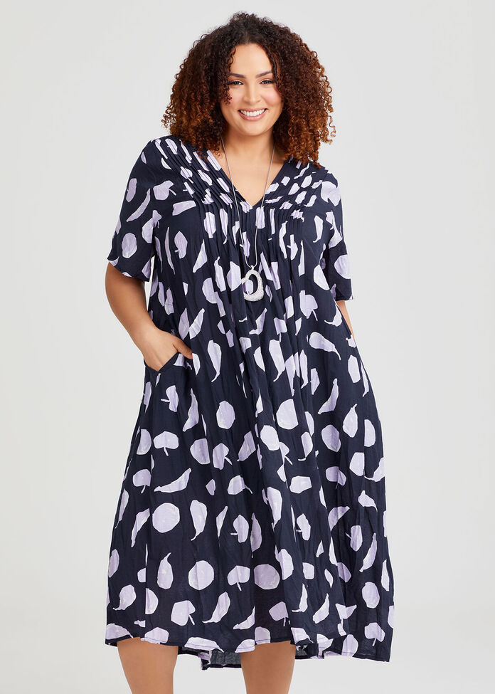 Plus Size Fiesta Midi Dress Dark Indigo Lilac Taking Shape AU