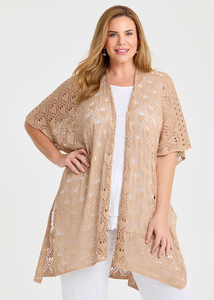 Long Crochet Cape, , hi-res