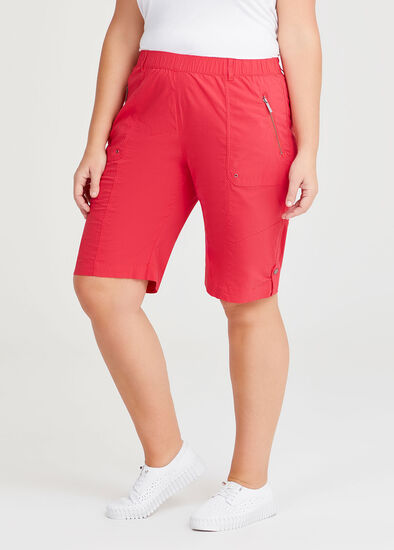 Plus Size Zip Pocket Cargo Short