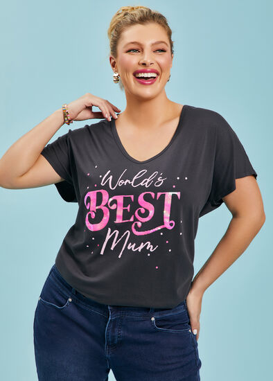 Plus Size Cotton Best Mum T-shirt