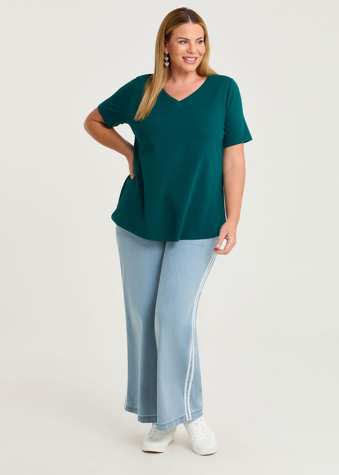 Organic Cotton V-neck T-shirt, , hi-res