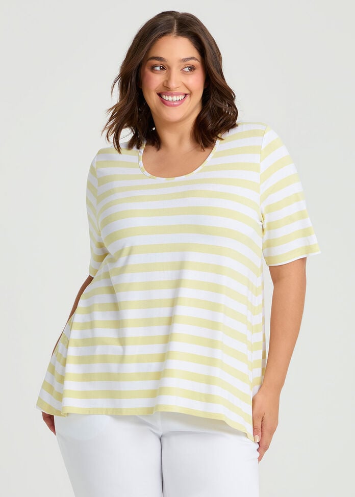 Natural Stripe Essential T-Shirt, , hi-res