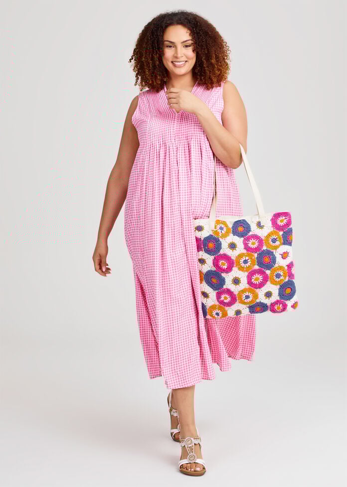 Crochet Flower Tote Bag, , hi-res