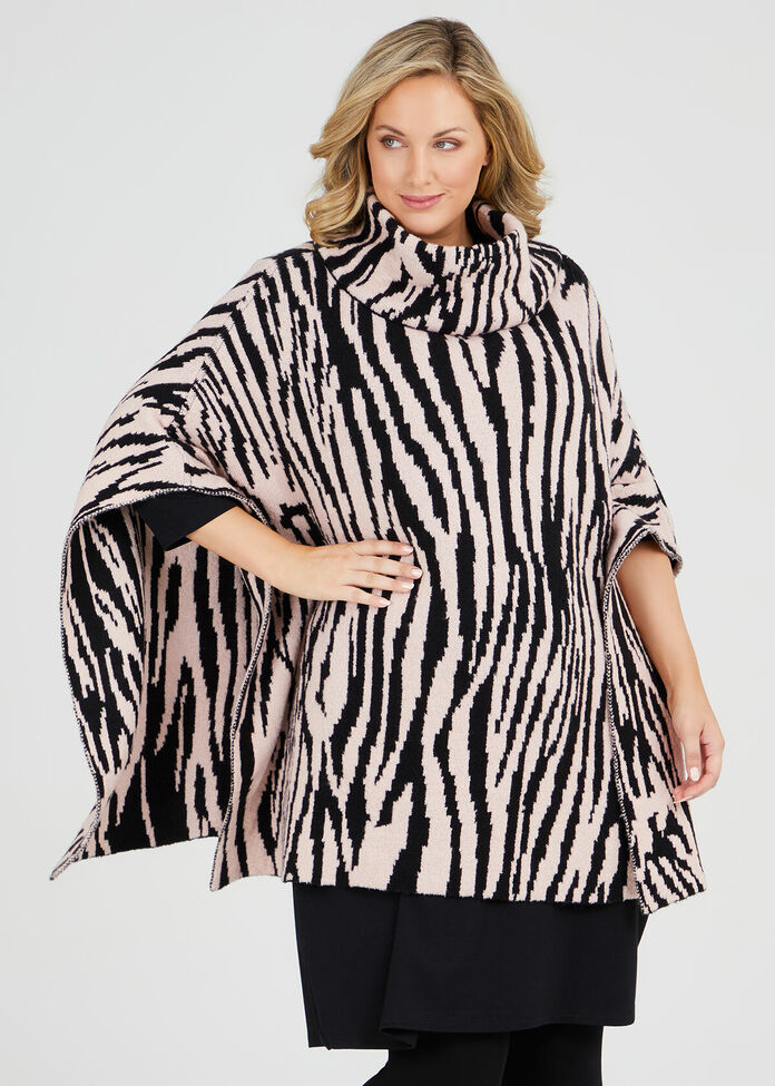 Zebra Poncho, , hi-res