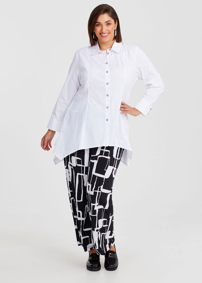 Cotton Stretch Drawcord Shirt, , hi-res